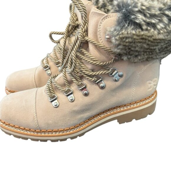 Sam Edelman Bowen Grey Suede Faux Fur Hiking Boot size 7.5 - Picture 5 of 12